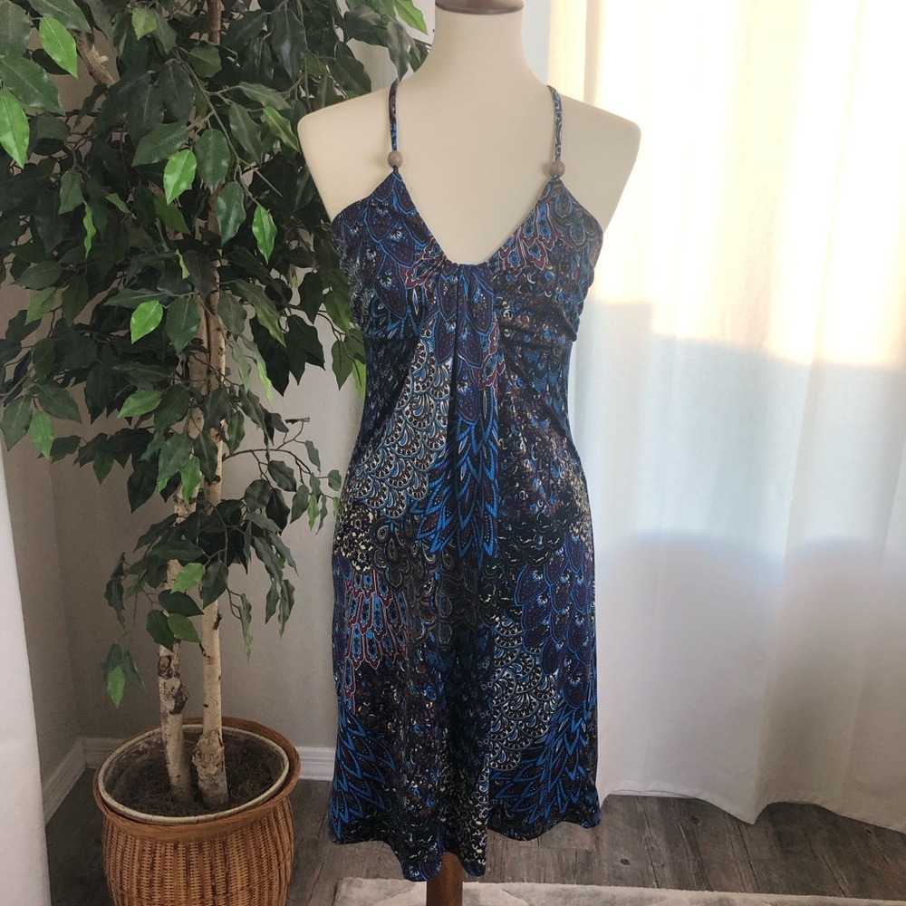 Hypnotik M Dress Spaghetti Strap Peacock Stretch B